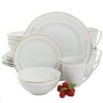 thumbnail image 2 of Gibson Home Palladine 16 Piece Dinnerware Double Gold Banded Set, 2 of 6
