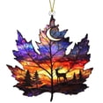 thumbnail image 2 of Small Maple Leaf Acrylic Sun Catcher 8cm, Painted Glass Fall Hanging Decor for Window Balcony, Autumn Pendant for Thanksgiving Courtyard Wall Home Decor, 2 of 6