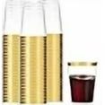 thumbnail image 3 of Munfix 100 Gold Plastic Cups 14 Oz Clear Tumblers Gold Rimmed Fancy Disposable Wedding Elegant Party Cups with Gold Rim, 3 of 4