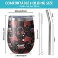thumbnail image 5 of 12oz Stemless Wine Tumblers Red Controllers Games Icons Black Pattern Vacuum Insulated Stainless Steel Travel Tumbler Cups Mug with Lid and Straw for Champaign,Cocktail,Beer with Cleaning Brush, 5 of 5
