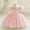 Pink, variant on Girls Tulle Princess Wedding Baptism Dress Puff Sleeves for Toddler Baby Girl