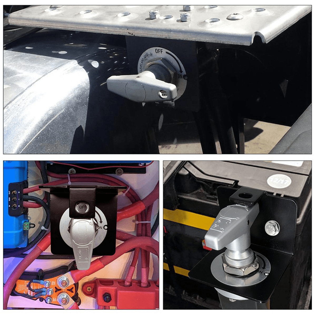 12V Battery Switch Heavy Duty Battery Circuit Cutter Disconnecter Isolator with Keyhole for RV Camperize A,1 x battery disconnect switch 1 x locking plate,Black