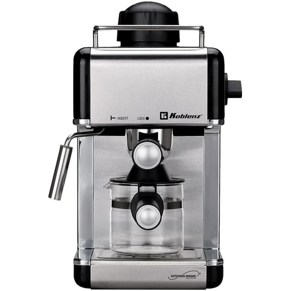 Cafetera KOBLENZ CKM650 Espresso y Capuchino Negro/Acero Inoxidable