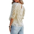 thumbnail image 3 of Qmyliery Casual Summer T-Shirts Women Ruffle Short Sleeve Tops Round Neck Tunic Tee Blouse, 3 of 4