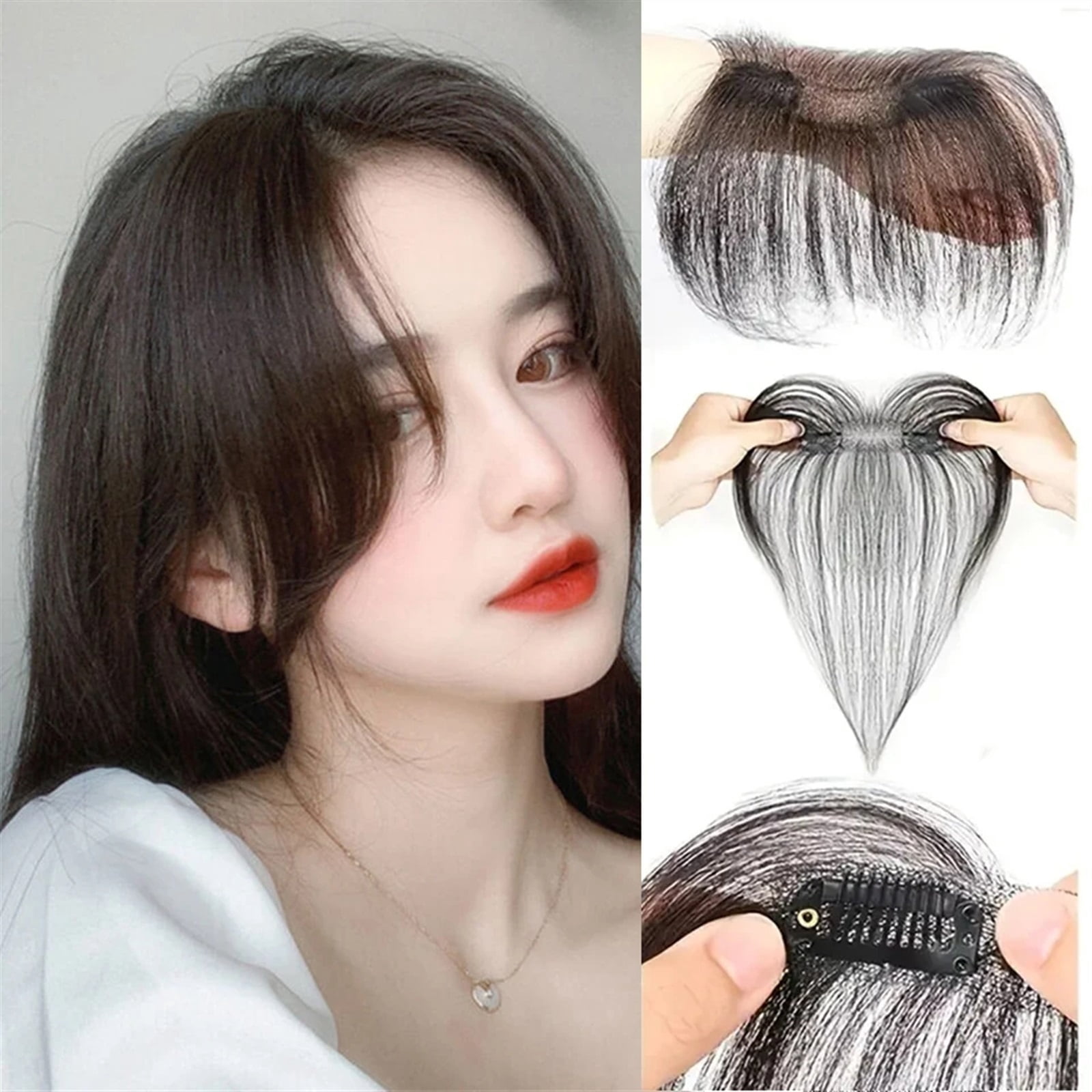 Hair Bangs with Sideburns Human Hair Clip In Hair Extensions Hair Styling Tools Human Hair Natural Hairpiece Women Clip In Bang