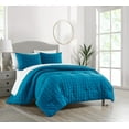 thumbnail image 2 of Chic Home Jesca 7-Piece Washed Garment Square Tile Geometric Comforter Set, Queen, Blue, 2 of 2