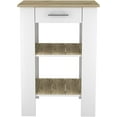 thumbnail image 3 of Boahaus Versailles Kitchen Island, Assembled Product Height 37 in, White / Light Oak, 3 of 6