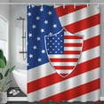 thumbnail image 2 of LSLJS Stall Shower Curtain American Flag Pattern With Stars And Translucent stripes 39*71" With 12 Hooks Waterproof Fabric Modern Hotel Quality Universal For All Seasons In Bath Bathtubs Spa, 2 of 5