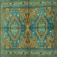 thumbnail image 1 of Ahgly Company Indoor Square Persian Turquoise Blue Traditional Area Rugs, 8' Square, 1 of 4