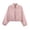 Pink 09, variant on Karymi Blouses for Women Collared Zip Up Cropped Jacket, Elastic Bubble Hem Long Sleeve Windbreaker Coat with Side Pockets Workout Tops for Women