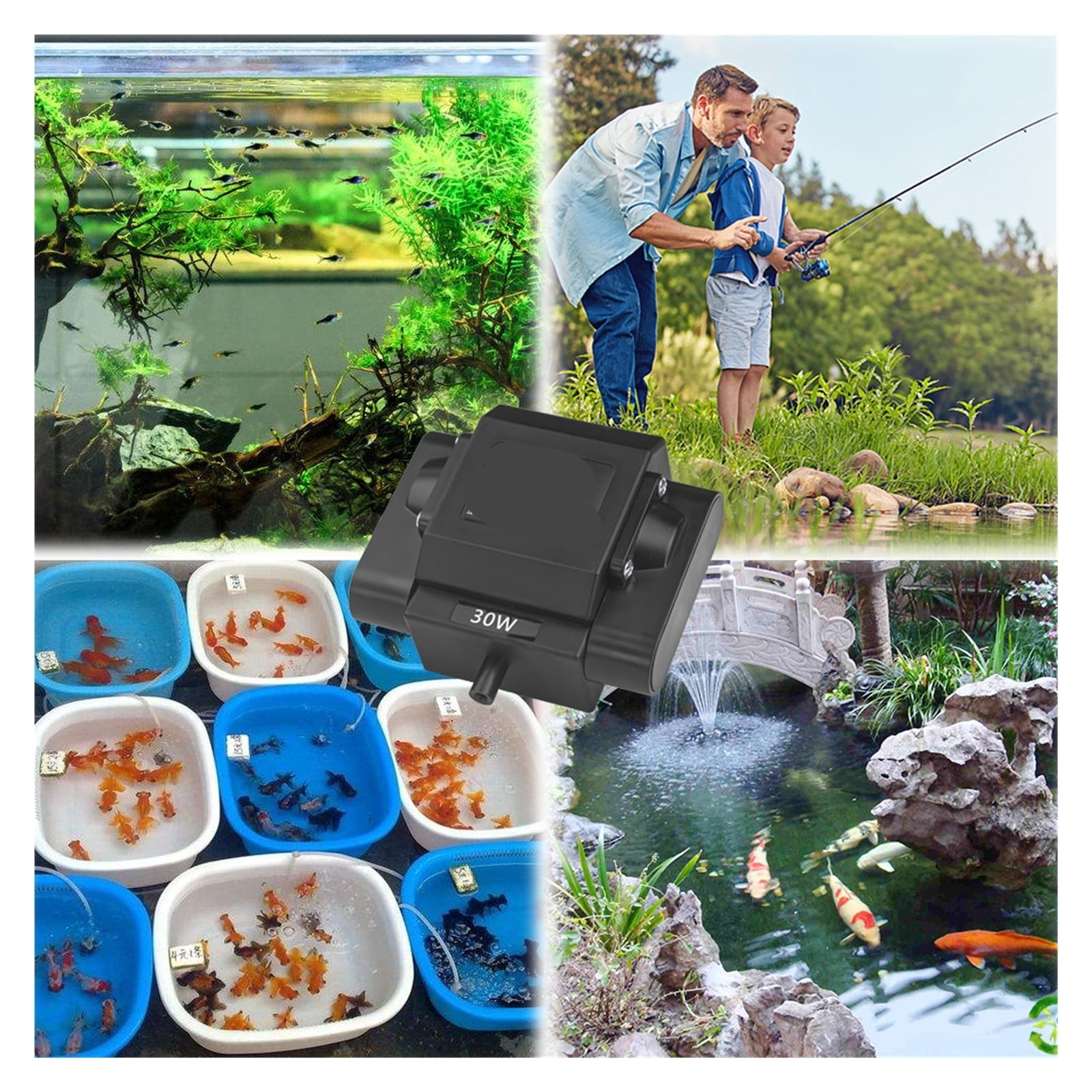 Aquarium Air Pump Fish Oxygen Aerator Pump Basement Aquarium Hydroponic Bubbler with Fish Tank