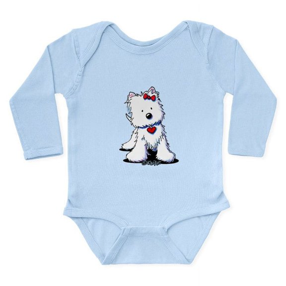 CafePress - Westie Heart Girl Long Sleeve Infant Bodysuit - Long Sleeve Cotton Baby Bodysuit
