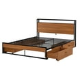 thumbnail image 5 of Sesslife Metal Bed Frame Queen Size with 4 Drawers, Black Platform with Sockets, USB Ports, Sturdy Steel Slat Support, Victorian Style Mattress Foundation, Iron Bed Frame for Bedroom, 5 of 10
