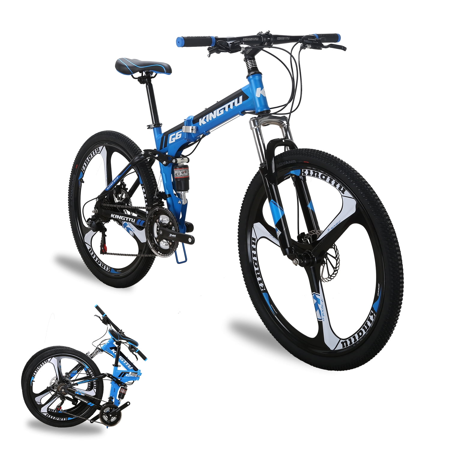 Details about   Folding Mountain bike Foldable Frame 26" Shimano 21Speed Bicycle Full Suspension 