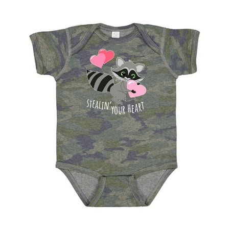 

Inktastic Stealin Your Heart Cute Raccoon Gift Baby Boy or Baby Girl Bodysuit