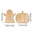 thumbnail image 3 of Halloween Ghost Pumpkin Wooden Serving Tray 2 Pack – Creative Compartment Plate for Party Snacks Dessert, Festive Decor Gift, 3 of 6