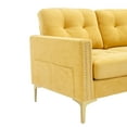 thumbnail image 4 of 110" L-Shape Convertible Sectional Sofa 4 Seats Couch with Movable Ottoman Storage Pockets Modern Upholstered Sofa for Apartment,Yellow, 4 of 6