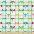 thumbnail image 2 of Ambesonne Dragonfly Fabric by the Yard Microfiber, Colorful Pattern Wings, 10 Yards, Magenta Blue Green, 2 of 2