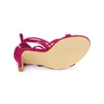 thumbnail image 3 of BLISSFUL STEP Sandales à Talons Aiguilles Hauts à Lacets pour Femmes Rose Vif 7,5, 3 of 7