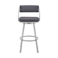 thumbnail image 4 of Armen Living Scranton 26" Faux Leather/Metal Counter Stool in Silver/Slate Gray, 4 of 4