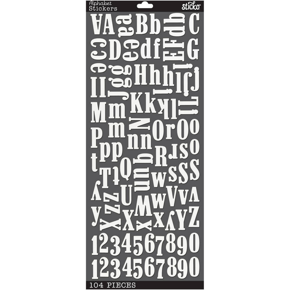 Wilton Sticko Large White Foam Alphabet Stickers, 104 Piece Walmart