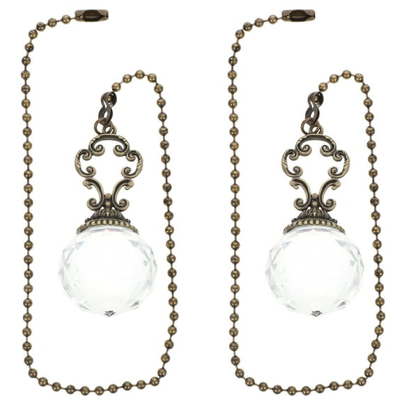 GOOHOCHY 2 piezas de cadena de tracción ligera con colgante de cristal, cadena de tracción, cadena decorativa para abanico.