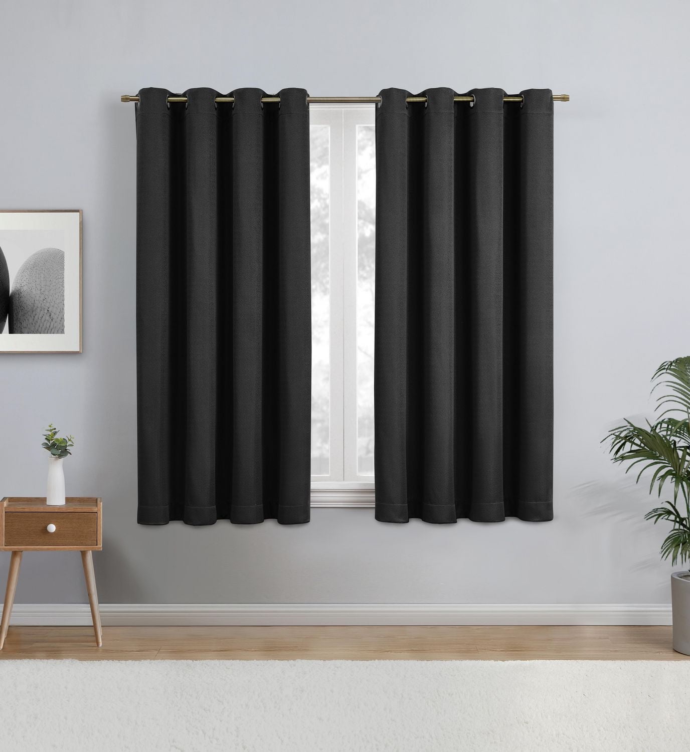 Eclipse Heath 63" Grommet Blackout Window Panel, 1 Panel: 52"x63"