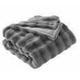 thumbnail image 4 of (2 pack) Better Homes & Gardens Grey Bubble Faux Fur Throw, 50"x72", 4 of 7