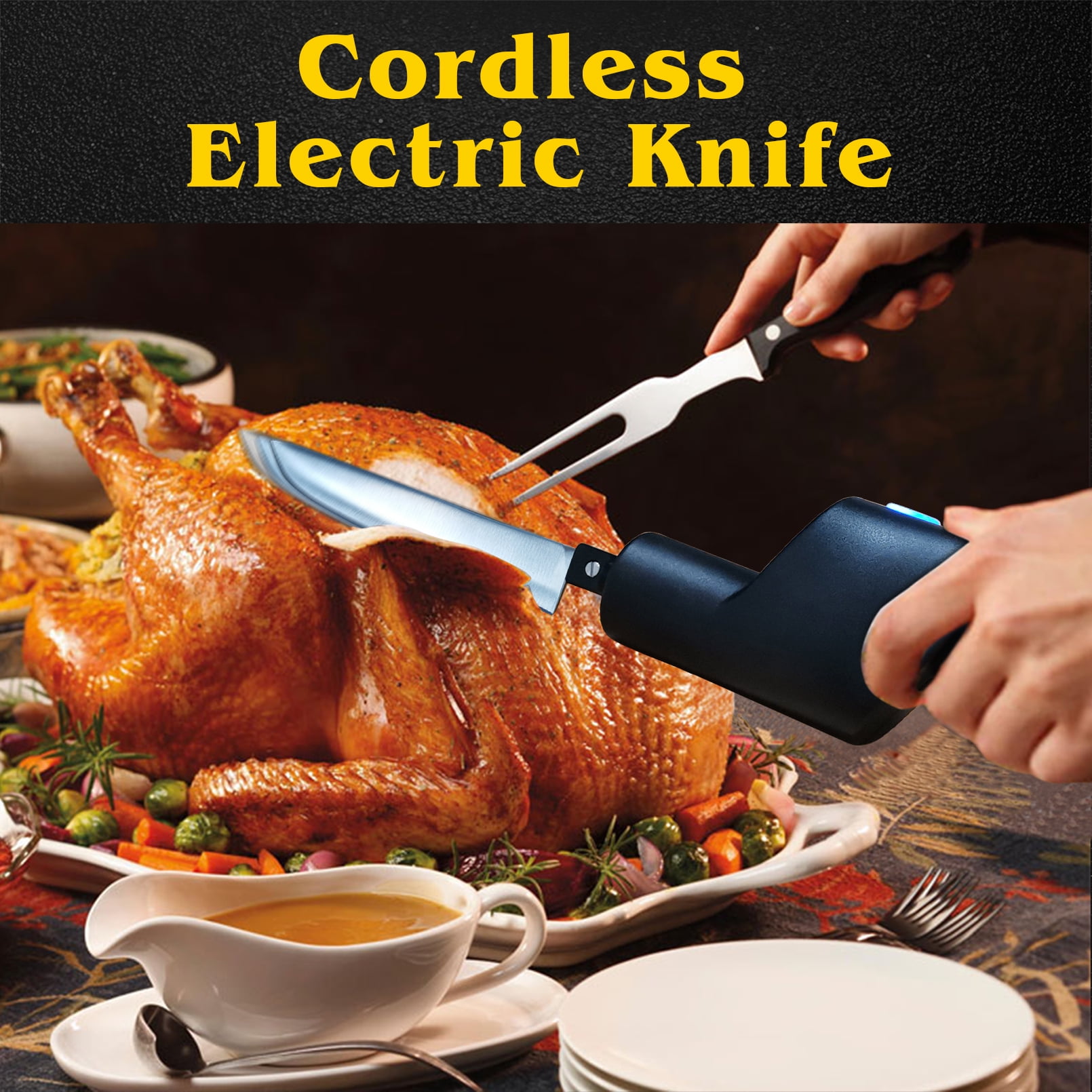 Knife, Bread Knife, Multi-purpose Portable Bread Knife, Barbecue Tool,  Cordless Electric Bbq Tool, Turkey Cutter, Vegetable Knife, Electric Knife  With Dinner Fork Plastic Case, Kitchen Gadgets, Cheap Items - Temu