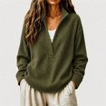 thumbnail image 6 of Comdrip Women's Long Sleeve Classic V Neck Pullover Sweater Casual Loose Fall Winter Knitted Fashion Formal Daily Wear Blackish Green L, 6 of 7