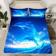 thumbnail image 2 of Feelyou Dreamy Dolphin Teens Full Size Sheets, Cartoon Cute Sealife Bed Sheets, Ocean Animal Theme Sheet Sets, Super Cozy Room Decor, 4 Pieces, 2 of 7