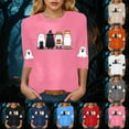 thumbnail image 4 of Jkety Women T Shirt Womens 3/4 Length Sleeve Tunic Tops Casual V Neck Shirts Basic Tees Business Work Blouses Summer Fall 2025 Clothes(Blue,M), 4 of 6