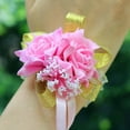 thumbnail image 1 of Pulsera de cinta para fiesta de boda, ramillete de muñeca para dama de honor, flores rosas de espuma, 1 of 5