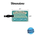 thumbnail image 3 of Milwaukee WI Wisconsin Travel Vacation Stamp Faux Leather Travel Luggage Tag, 3 of 7