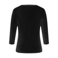 thumbnail image 5 of VINUSLI Velour Tops for Women Long Sleeve Plus Size Soft Warm 3/4 Sleeve Crewneck Solid Pullover Tunic Shirts Black,XXXXL, 5 of 5