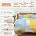 thumbnail image 6 of Abstract Painting Bedding Duvet Cover Set Twin Size 4 Pieces Art Style Orange Blue Yellow Grey Bedding Set with Zipper Closure, 1 Comforter Cover 68x86 Inches 1 Flat Sheet & 2 Pillow Cases, 6 of 7