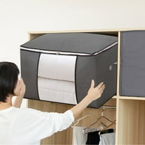 Gnmfd Heavy Duty Extra Large Clothes Storage Tote Bag with Double Zipper, Foldable Storage Bins with Lids for Moving, Closet Organizers and Storage, Bedding, Dorm, Travel, Holiday Packing