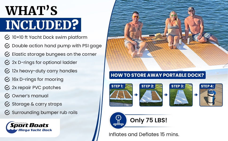 Inflatable Mega Yacht Dock 10x10