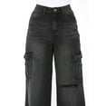 thumbnail image 4 of Machine Jeans Women's Juniors High Waist Cargo Wide-Leg Flares (1, Black), 4 of 4