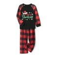 thumbnail image 2 of Caoirhny Family Matching Christmas Pajamas, Romper/Letter Print Long Sleeve Tops and Plaid Pants Sleepwear Loungewear Set, 2 of 9