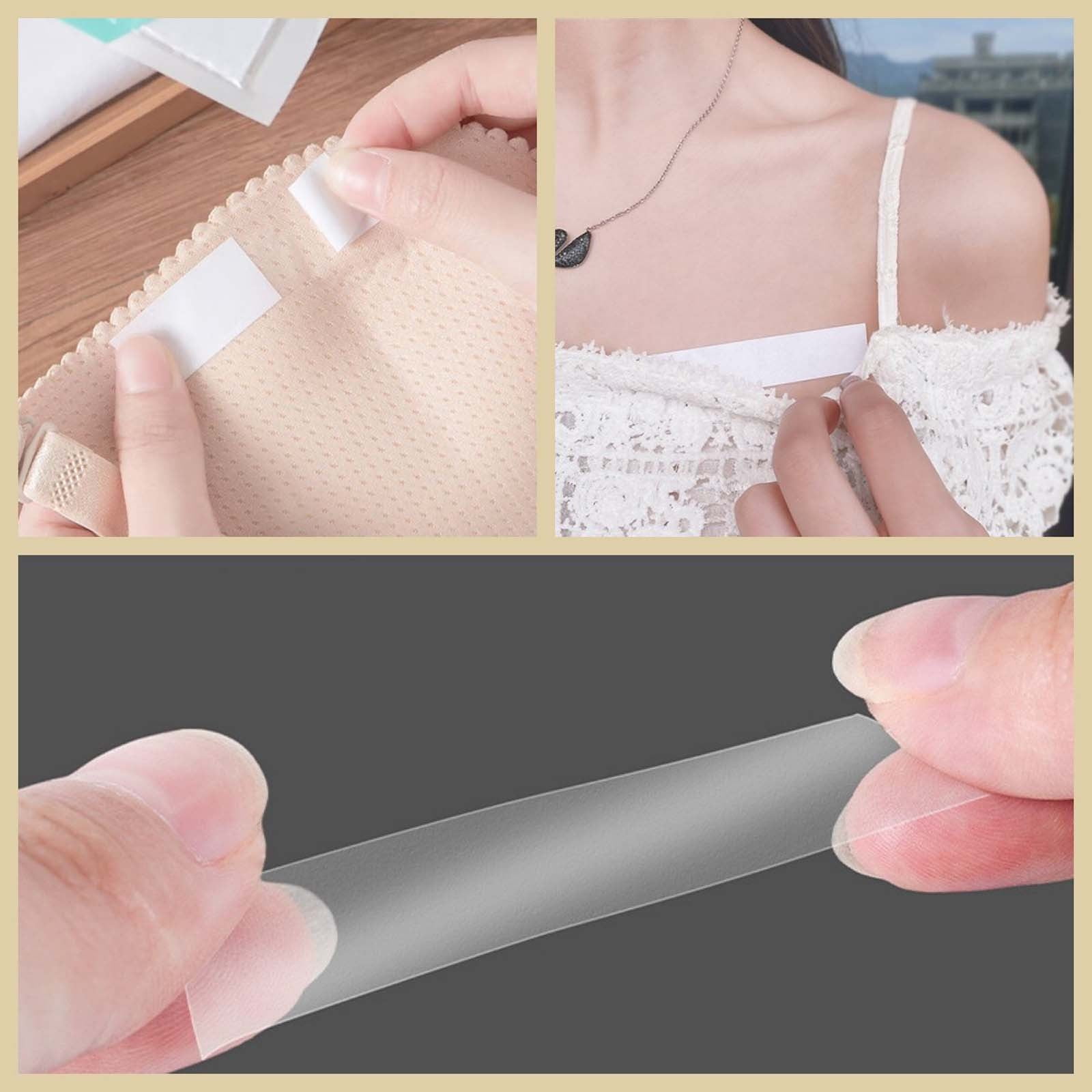 double sided tape for low cut dress JZCHUNTOY Double Sided Clothing Tape, 2 PCS 50 Pieces Invisible Anti-slip  Body Tape, Sweat Resistant Transparent Clothing Adhesive Tape, for  Neckline,