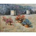 thumbnail image 2 of Vincenzo Irolli 18x15 Black Ornate Wood Framed Double Matted Museum Art Print Titled - Sunny Roof Terrace with Flower Pots, 2 of 5