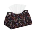 thumbnail image 2 of Lsque Humming Bird And Tropical Flowers Printed Long Tissue Box Cover Holder, Facial Paper Organizer Dispenser,Triangle with Bottom Belt, PVC Leather Decorative Organizer, 2 of 9