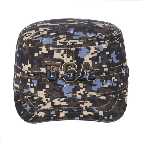 Unisex Embroidered The USA, Military Hat, Navy Camo/Navy Camo, Adjustable Fit