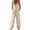 Khaki, variant on HomeGardon Womens Jumpsuits Summer Button Down Cotton Linen V-Neck Sleeveless Casual Loose Wide Legs Overalls with Pockets
