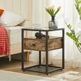 thumbnail image 3 of VECELO 3-Piece Queen Bedroom Set, Metal Platform Bed Frame and 2 Glass Top Nightstands, 3 of 7