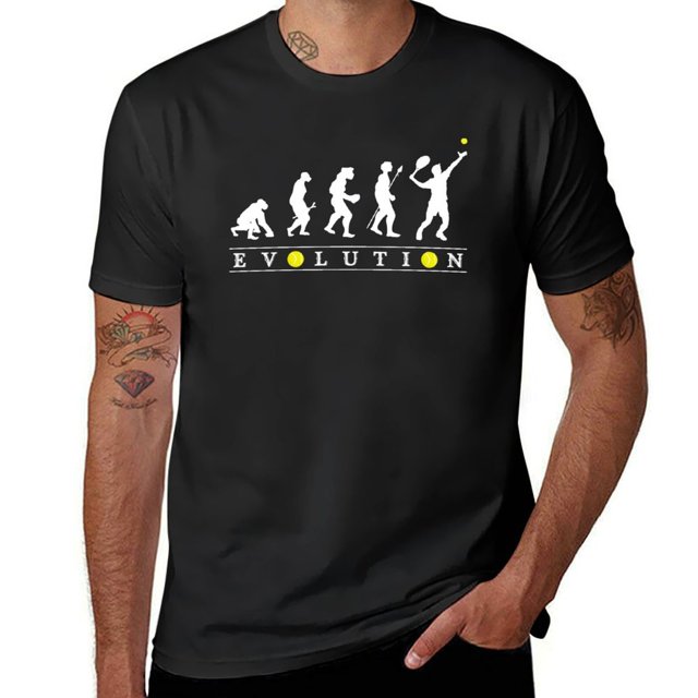 Camiseta divertida de evolución de tenis evolución del jugador de tenis blusa divertida camiseta de diseñador para hombre