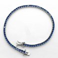 thumbnail image 3 of Lakshya Jewel LLC 14K White Gold Plated Round Lab Created Blue Sapphire Women Tennis Bracelet Silver, 3 of 5