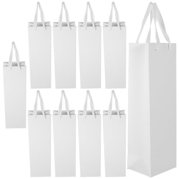 OUNONA White Wine Gift Bags for Bottle Storage and Gifting Reusable Paper Carrier Tall Size Fits Standard Bottles