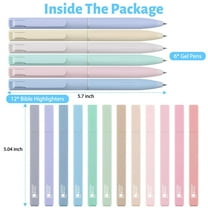 12PCS Aesthetic Bible Highlighters and Gel Pens with Soft Ink And Tip, Preppy